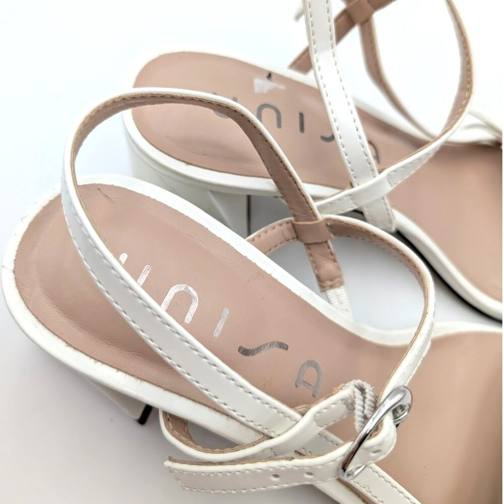 Unisa Laider Block Heel Sandals Women's Ankle Strap White Size US6M EU36.5 - Picture 10 of 12